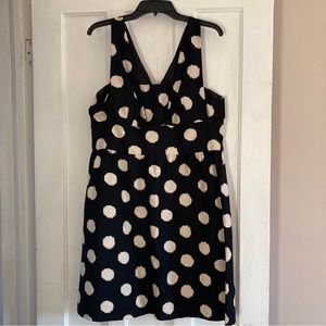 LOFT Sz14 Black & White Polka Dot Dress